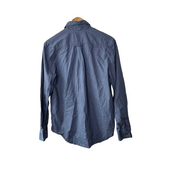 Eddie Bauer Blue Long Sleeve Button Down Shirt 100% Cotton Men's Medium - Picture 3 of 6